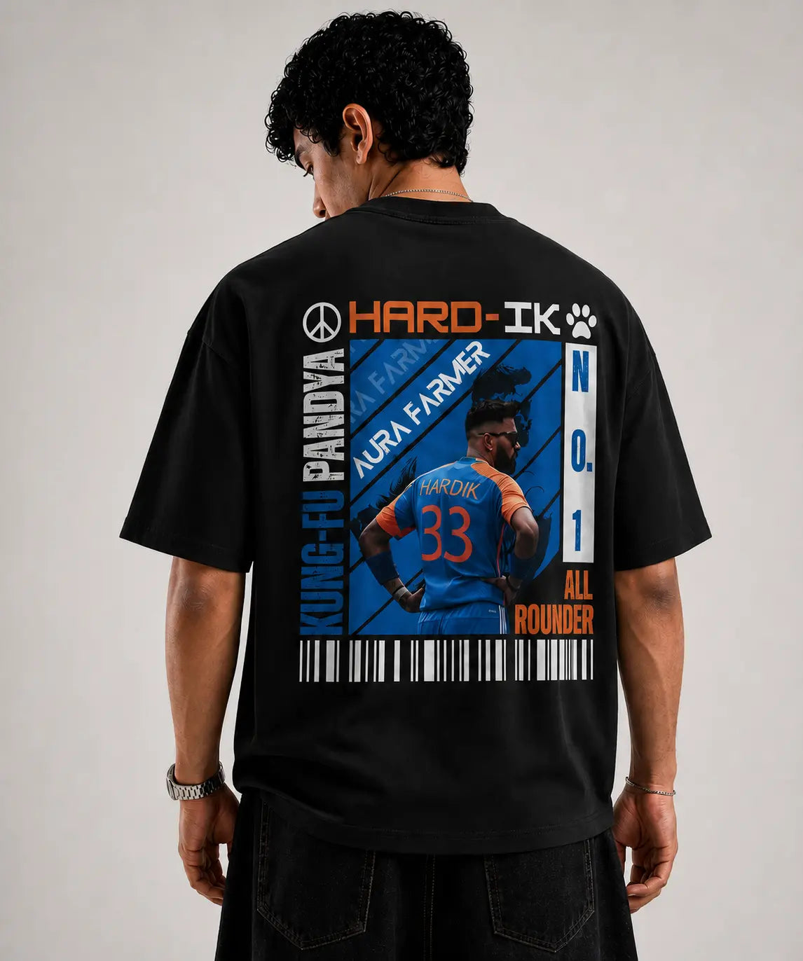 HARDIK PANDYA Unisex Oversized T-Shirt | Black