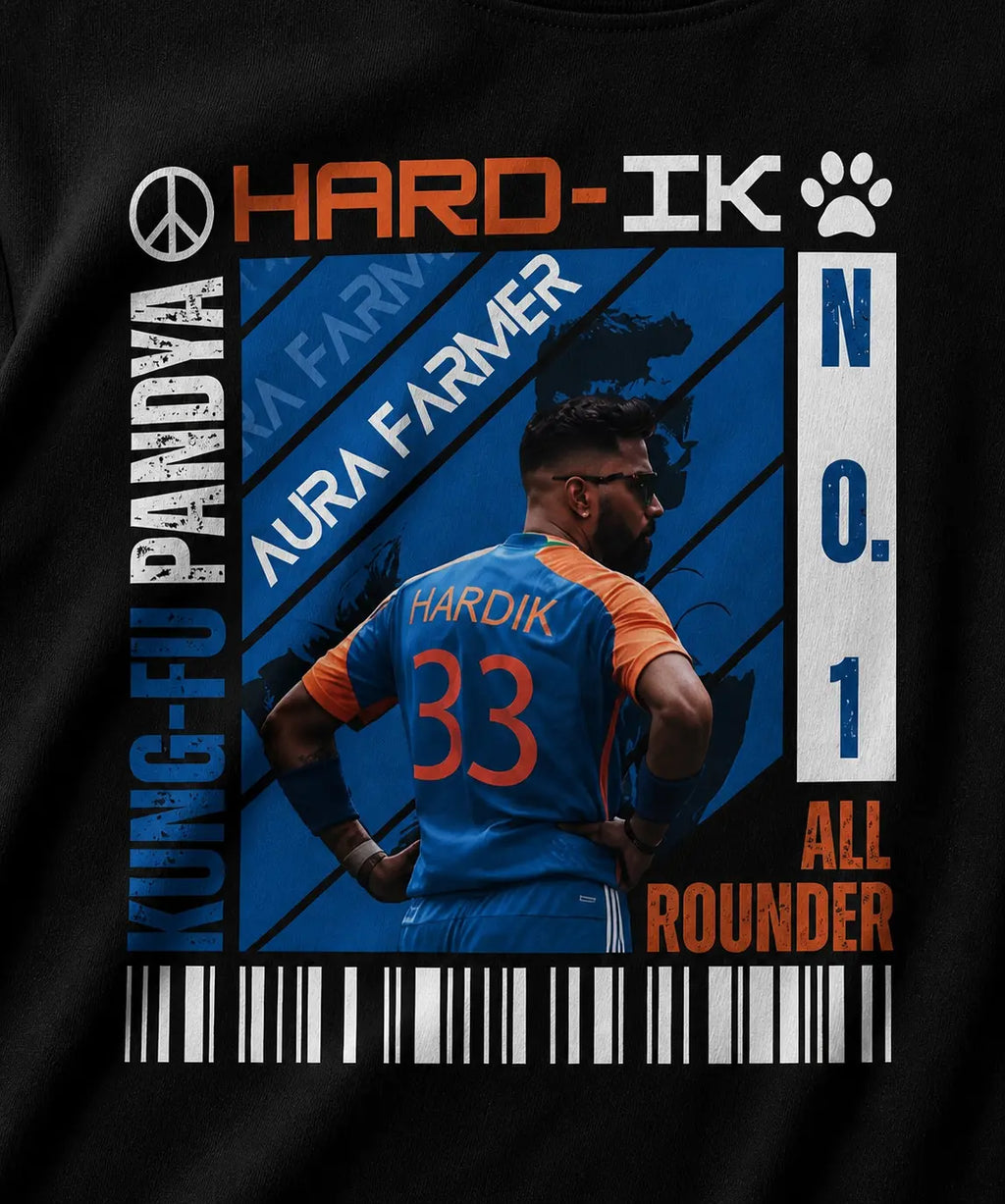HARDIK PANDYA Unisex Oversized T-Shirt | Black
